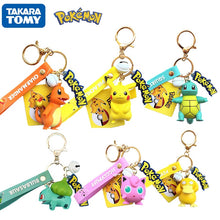 Load image into Gallery viewer, Genuine Pokemon Action Figure Pikachu Keychain Pokémon Keychain Squirtle Psyduck Keychain Model Car Keychain