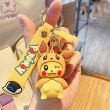 Load image into Gallery viewer, Genuine Pokemon Action Figure Pikachu Keychain Pokémon Keychain Squirtle Psyduck Keychain Model Car Keychain