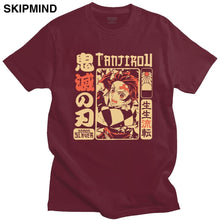 Load image into Gallery viewer, Vintage Demon Slayer T shirt Men Short Sleeve Kimetsu no Yaiba Nezuko T-shirt Tanjiro Kamado Casual Cotton Manga Anime Tee Gift