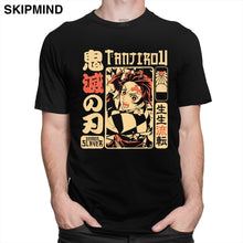 Load image into Gallery viewer, Vintage Demon Slayer T shirt Men Short Sleeve Kimetsu no Yaiba Nezuko T-shirt Tanjiro Kamado Casual Cotton Manga Anime Tee Gift