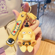 Load image into Gallery viewer, Genuine Pokemon Action Figure Pikachu Keychain Pokémon Keychain Squirtle Psyduck Keychain Model Car Keychain
