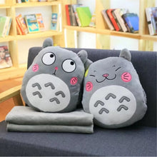 Load image into Gallery viewer, Cute My Neighbor Pillow Blanket 3in1 dual-use hand warm high quality coral velvet blanket special gift fot kids friends