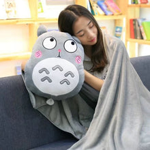 Load image into Gallery viewer, Cute My Neighbor Pillow Blanket 3in1 dual-use hand warm high quality coral velvet blanket special gift fot kids friends