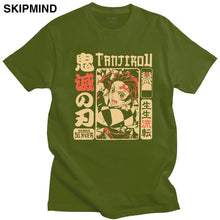 Load image into Gallery viewer, Vintage Demon Slayer T shirt Men Short Sleeve Kimetsu no Yaiba Nezuko T-shirt Tanjiro Kamado Casual Cotton Manga Anime Tee Gift