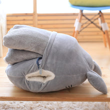 Load image into Gallery viewer, Cute My Neighbor Pillow Blanket 3in1 dual-use hand warm high quality coral velvet blanket special gift fot kids friends