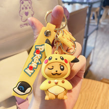 Load image into Gallery viewer, Genuine Pokemon Action Figure Pikachu Keychain Pokémon Keychain Squirtle Psyduck Keychain Model Car Keychain