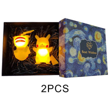 Load image into Gallery viewer, Creative Pokemon Cute Pikachu Cartoon Soft Light Bedroom Bedside Night Light Ornaments Luminous Toys Children's Birthday Gifts