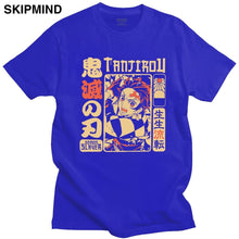 Load image into Gallery viewer, Vintage Demon Slayer T shirt Men Short Sleeve Kimetsu no Yaiba Nezuko T-shirt Tanjiro Kamado Casual Cotton Manga Anime Tee Gift
