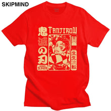 Load image into Gallery viewer, Vintage Demon Slayer T shirt Men Short Sleeve Kimetsu no Yaiba Nezuko T-shirt Tanjiro Kamado Casual Cotton Manga Anime Tee Gift
