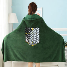 Load image into Gallery viewer, 2021Attack on Titan Blanket Cloak Shingeki No Kyojin Survey Corps Cloak Cape Flannel Cosplay Hoodie Droping shipping Gift
