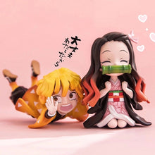 Load image into Gallery viewer, Anime GK Figure Demon Slayer Kimetsu No Yaiba Kamado Nezuko Agatsuma Zenitsu Cute Toys for Kids Collectible Model PVC Doll

