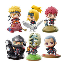 Load image into Gallery viewer, 6Pcs Q Version Naruto Anime Figurine Uchiha Sasuke Itachi Gaara Akatsuki Action Figure PVC Model Toys For Children
