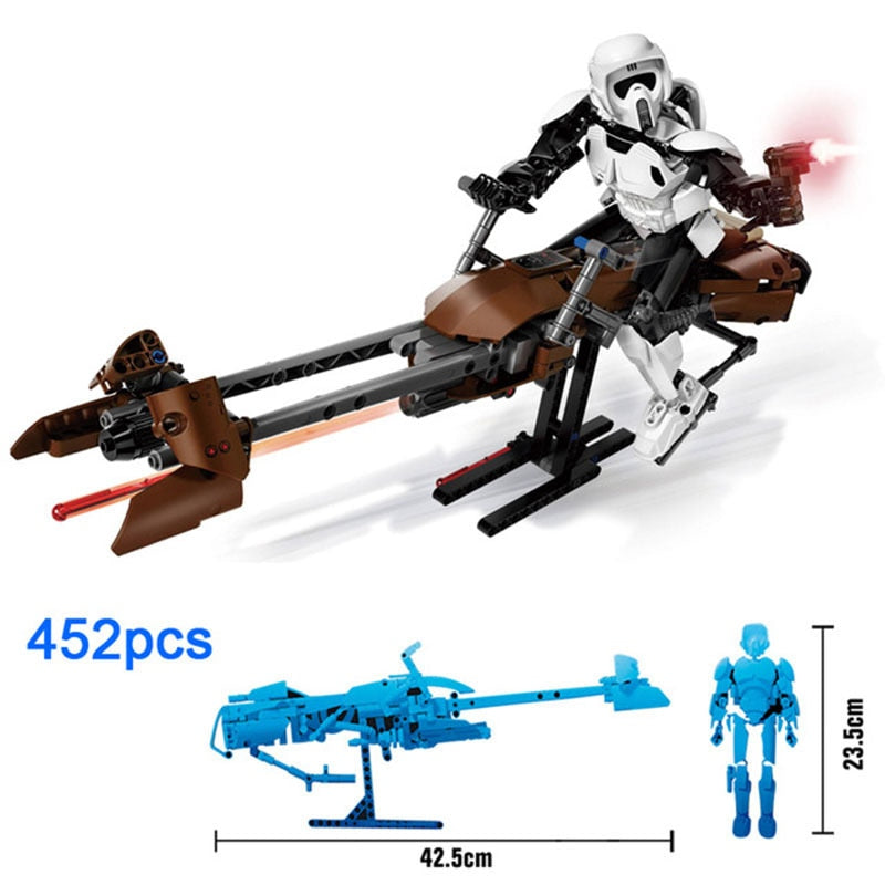 452pcs Star Wars Figure Battle General Grievous With Lightsabers Model Mandalorian Buildable Building Block Luke Darth Vader Toy